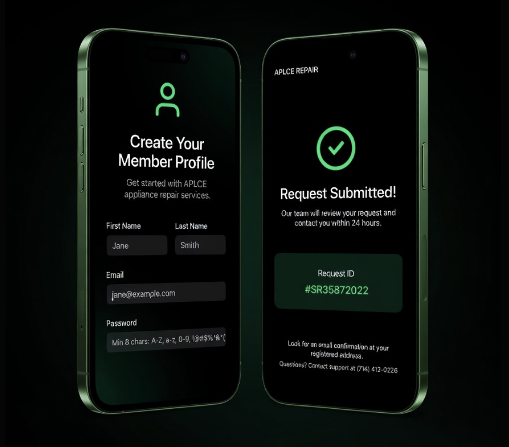 APLCE Repair App - Create Member Profile and Submit Request